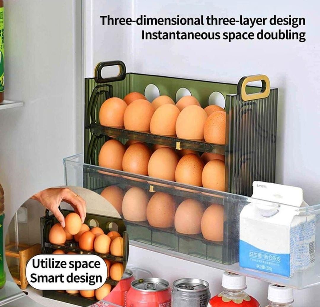 3 Layer Acrylic 30 Eggs Fridge Storage Box