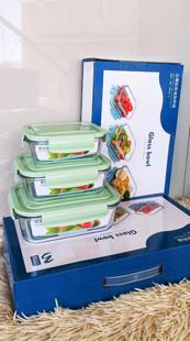 3-Piece Glass Food Storage Container Set